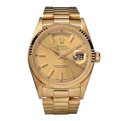 rolex oyster perpetual day date 34 18k|rolex day date gold price.